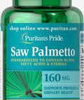 Puritans Pride Saw Palmetto Standardized Extract 160 mg Softgels, 60 Count(Pack of 1)