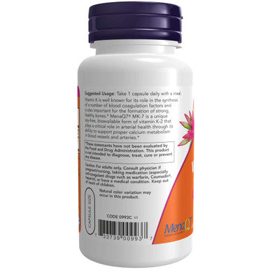 NOW Foods MK-7 Vitamin K-2 100 mcg 120 Veg Capsules