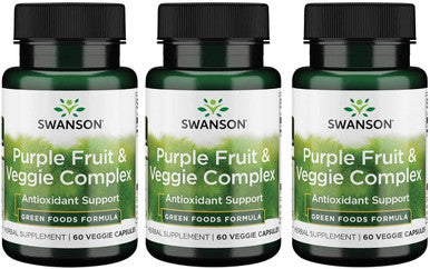 Swanson Whole Food Purple Antioxidants Fruit & Veggie Complex 400 Milligrams 60 Veg Capsules (3 Pack)