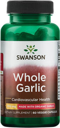 Swanson Made with Organic Whole Garlic 700 Milligrams 60 Veg Capsules