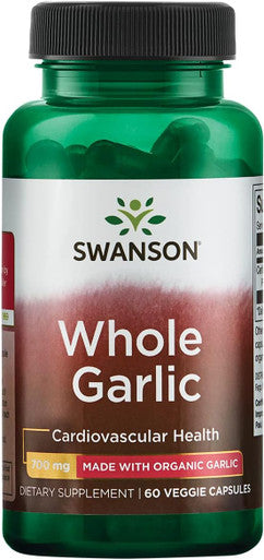 Swanson Made with Organic Whole Garlic 700 Milligrams 60 Veg Capsules