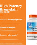 Doctor'S Best 3000 Gdu Bromelain Proteolytic Digestive Enzymes Supplements Supports Healthy Digestion Joint Health Nutrient Absorption 500 MgCapsule 90 Count(Pack Of 1)