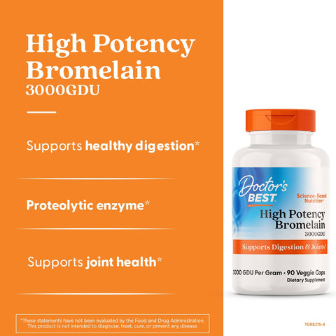 Doctor'S Best 3000 Gdu Bromelain Proteolytic Digestive Enzymes Supplements Supports Healthy Digestion Joint Health Nutrient Absorption 500 MgCapsule 90 Count(Pack Of 1)