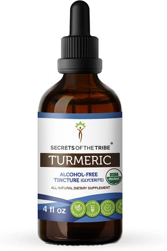 Turmeric USDA Organic Tincture | Alcohol-Free Extract, High-Potency Herbal Drops, Healthy Joints | Made from 100% Certified Organic Turmeric (Curcuma Longa) Dried Root 4 oz