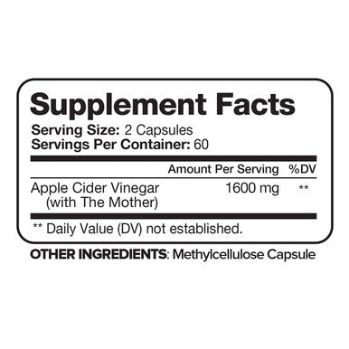 Nutrivein Apple Cider Vinegar Capsules with Mother - 1600mg - 120 Vegan Pills - Supports Healthy Weight Loss, Diet, Digestion, Keto, Cleanser - Best Supplement for Immune System - ACV Raw