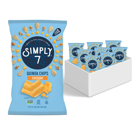 Simply 7 Quinoa Chips Sea Salt Gluten Snacks Vegan Chips PlantBased Crunchy Bites Low Calorie NutFree Veggie Snacks NonGMO Healthy Vegetable Snack Option 8 Pack 3.5oz