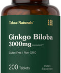 Carlyle Ginkgo Biloba | 3000Mg Per Serving | 200 Tablets Extra Strength | Vegetarian | Non-Gmo & Gluten Free Supplement | Tahoe