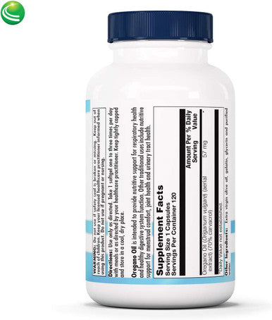 Nutra BioGenesis - Oregano Oil - Breathing and Digestive Support - 120 Capsules