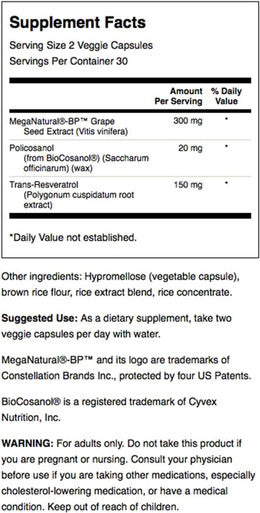Swanson Pure Heart Cardiovascular Circulatory Health Antioxidant Resveratrol Blood Pressure Cholesterol Support Herbal Supplement 60 Veggie Capsules (Veg Caps) Vegan