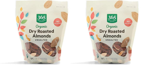 365 by Whole Foods Market, Organic Dry Roasted & Unsalted Almonds, 10 Ounce
