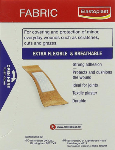 Elastoplast Extra Flexible Fabric Plaster Strips (10 X 40 Pieces), Extra Flexible Fabric Plasters, Breathable Plasters, Flexible Large Plasters