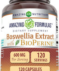 Amazing Nutrition Formulas Boswellia Extract with Bioperine 600 Mg per Serving 120 Capsules Supplement | Non-GMO | Gluten | Made in USA