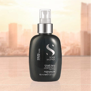 Alfaparf Semi Di Lino Sublime Cristalli Smoothing Finishing Hair Spray - Dry Hair Treatment To Detangle & Add Shine - Smoothing Serum With Flax Seed Oil & Vitamin E - Vegan (4.23 Oz / 125 Ml)