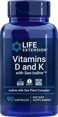 Life Extension Vitamins D and K with SeaIodine 90 Capsules