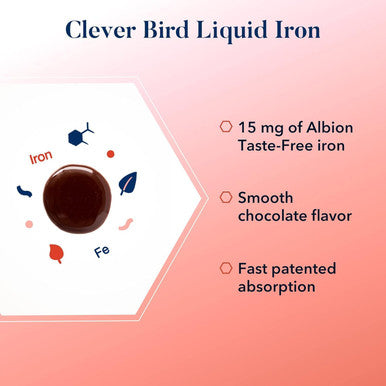 Best Nest Wellness Liquid Iron Vegan Drops Iron for Kids & Adults Prenatal Iron Vitamin Energy Support High Potency Liquid Iron Supplement for Women 15mg per Serving Chocolate 4 Oz