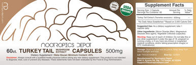 Turkey Tail Mushroom Capsules | 500mg | 60 Count | Trametes versicolor