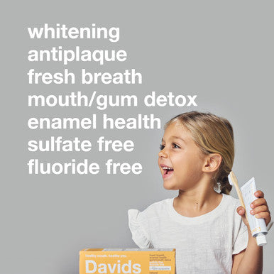 Davids Hydroxi Fluoride Free Nano Hydroxyapatite Toothpaste for Enamel Health & Whitening Antiplaqu SLS Free Kid Friendly Orange Vanilla Flavor 4 oz Made in USA