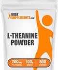 Bulksupplements.Com L-Theanine Powder - L-Theanine Supplement, L-Theanine 200Mg - Amino Amino Supplement, Pure & Gluten Free - 200Mg Of L Theanine Powder Per Serving, 100G (3.5 Oz)