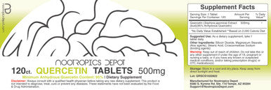 Nootropics Depot Quercetin Tablets | 500mg | 120 Count | 95% Anhydrous Quercetin