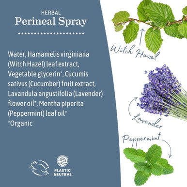 Earth Mama Herbal Perineal Spray Safe For Pregnancy And Postpartum Recovery, Witch Hazel Natural Cooling Spray For After Birth Feminine Care Essentials, No Benzocaine Or Butane, 4-Fluid Ounce