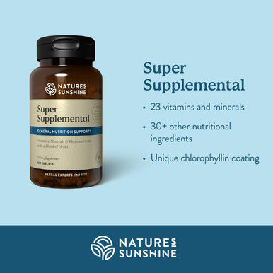 Nature'S Sunshine Super Supplemental, 120 Tablets Multivitamin For Men And Women Provides Vitamins, Minerals, Amino Acids, Herbs, Fruit Powders, Veggie Powders, And Carotenoids