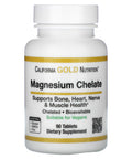California Gold Nutrition Magnesium Chelate, 210 Mg, 90 Tablets (105 Mg Per Tablet)