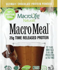Macrolife Naturals Macromeal Vegan Chocolate Superfood Supplement Powder Protein + Greens Probiotics Digestive Enzymes Fiber - Energy Detox Immune - Non-Gmo Gluten- - 10 Packet Servings