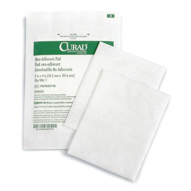Curad Sterile Non Adherent Pads for gentle wound dressing and absorption without sticking 100 Count (Pack of 1)