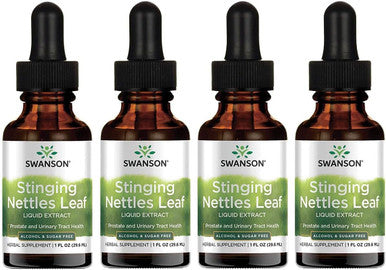 Swanson Stinging Nettles Leaf Liquid Extract Alcohol and Sugar- 1 fl Ounce (29.6 ml) Liquid (4 Pack)