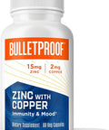 Bulletproof Zinc With Copper Capsules, 60 Count, Minerals And Antioxidant Supplement For Immunity And Mood