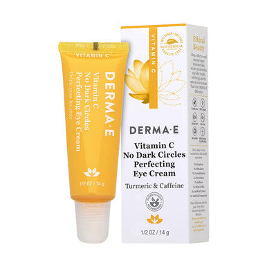 DERMA-E Vitamin C No Dark Circles Perfecting Eye Cream Color Correcting Vitamin C Eye Cream with Turmeric and Caffeine for Fine Lines and Under Eye Puffiness, 0.5 Oz