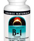 Source s Vitamin B-1 Thiamin 100 mg Supports Energy Production - 100 Tablets