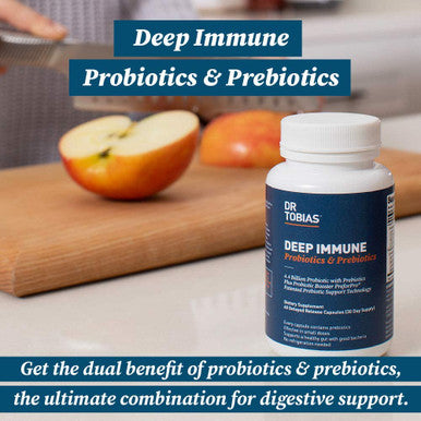 Dr. Tobias Omega 3 Fish Oil and Deep Immune Probiotic Prebiotic Blend Promotes Digestion Immunity and Brain Health