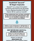 Sacardi, 5 Billion With Vitamin B3, Once Daily, 30Ct, Saccharomyces Boulardii, 5 Billion With Fos & Vitamin B3, Dairy Free, Acid & Bile Resistant Strains, Vegan