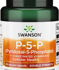 Swanson P-5-P (Pyridoxal-5-Phosphate) Coenzymated Vitamin B-6 40 Milligrams 60 Capsules