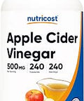 Nutricost Apple Cider Vinegar Capsules 500mg, 240 Vegetarian Capsules | Natural, GMO-Free and Gluten Free