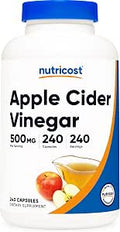Nutricost Apple Cider Vinegar Capsules 500mg, 240 Vegetarian Capsules | Natural, GMO-Free and Gluten Free