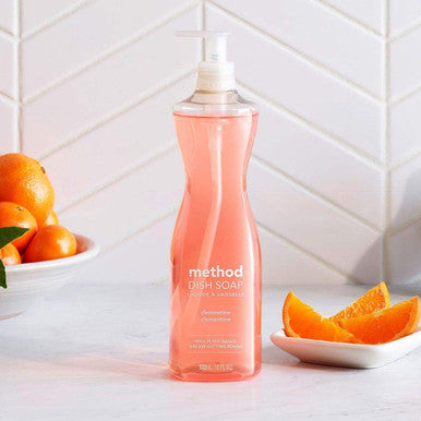 Method Gel Dish Soap Clementine Biodegradable Formula Tough on Grease 18 Fl Oz (Pack of 6)