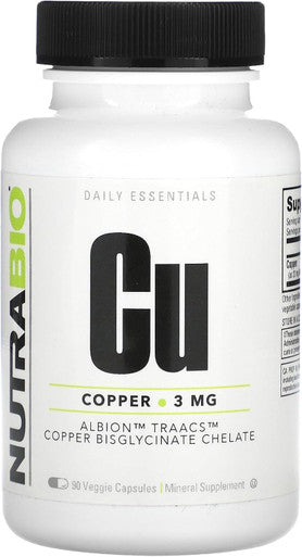 Nutrabio Copper Chelate (3mg) Immune Support 90 Capsules