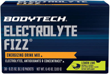 Bodytech Electrolyte Fizz Packets, Lemon Lime - Supports Energy & Endurance With 1200Mg Of Vitamin C, On The Go Refreshment (32 Packets)