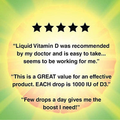 Nature's Life Drop of Sunshine Vitamin D-3 Drops in Organic Extra Virgin Olive Oil & Coconut Oil 5000IU | Supports Strong Bones & Immune System | 2 oz