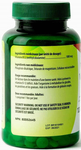 Greeniche Vitamin B 12 - 120 Tablets - Helps in Vitamin B-12 Deficiency - Helps in Red Blood Cell Formulation - Metabolize Carbohydrates, Proteins & Fats Free From Gluten, Soy & Dairy Non GMO