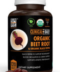 Clinical Daily Usda Organic Beet Root Powder Tablets For Fast Dissolution. 1350Mg Beets Blood Circulation Supplements Support Blood Pressure Energy High Athletic Performance. Non-Gmo 120 Beet Pills
