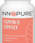 Innopure Vitamin B-Complex - Contains 100% Nrv Of All 8 B Vitamins B1, B2, B3 (Niacin) B5, B6, B12, Biotin & Folic Acid 1 Easy To Swallow Daily Tablet - 120 Tablets, 4 Months Supply - Vegan Society Approved