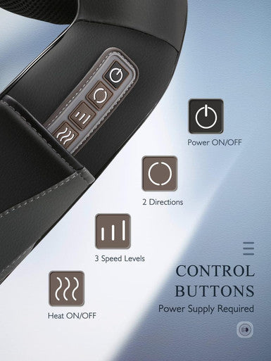 Back Neck Shoulder Massager With Heat, Shiatsu Electric Deep Tissue 3D Kneading Massagers For Relief On Waist, Leg, Calf, Foot Full Body Muscles, For Men Women Mom Dad (Black)