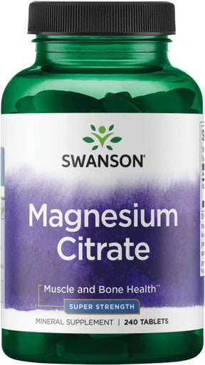 Swanson Magnesium Citrate - Super Strength 112.5 mg 240 Tabs