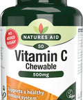 Natures Aid Chewable Vitamin C 500 mg Sugar Free Suitable for Vegans 50 Tablets