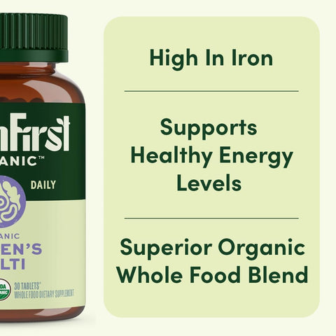 Earthfirst Organic Once Daily Multivitamin For Women 50+ Supports Bone Strength Energy And Heart Health 30 Count