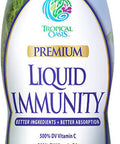 Vegan Liquid Immune Support Booster for Adults - Powerful Multivitamin & Mineral Blend of 500% Vitamin C, 300% VIT D3, 100% VIT E, Zinc & Elderberry Juice -98% Absorption Rate -32 Serv