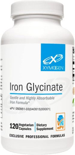 Xymogen Iron Glycinate - Gentle, Highly Absorbable Iron Supplement For Women + Men - 29Mg Patented Iron Bisglycinate Chelate Supports Healthy Ferritin And Hemoglobin Levels (120 Iron Capsules)